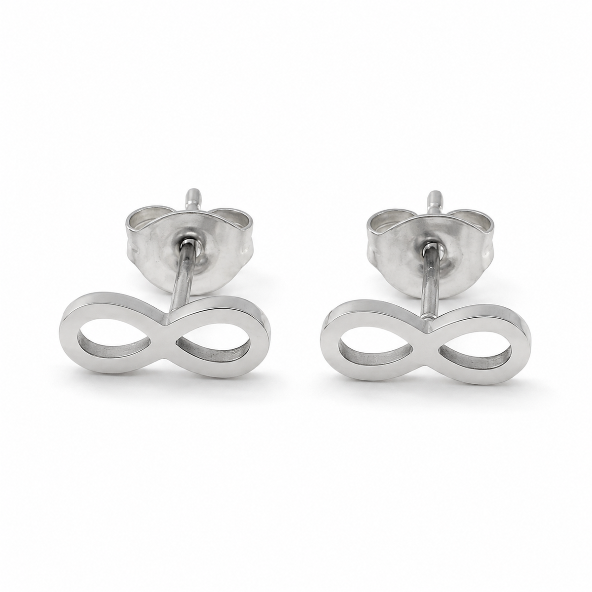 PM153 – Silver Infinity Simple Stud Minđuše