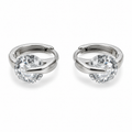 PM158 – Silver CZ Solitaire Tension Huggie Minđuše