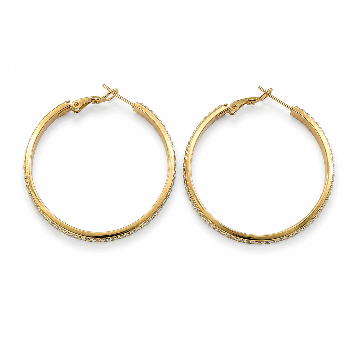 PM012G – Gold Crystal Ring Large Minđuše