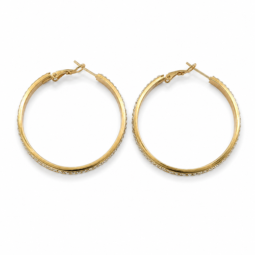 PM012G – Gold Crystal Ring Large Minđuše