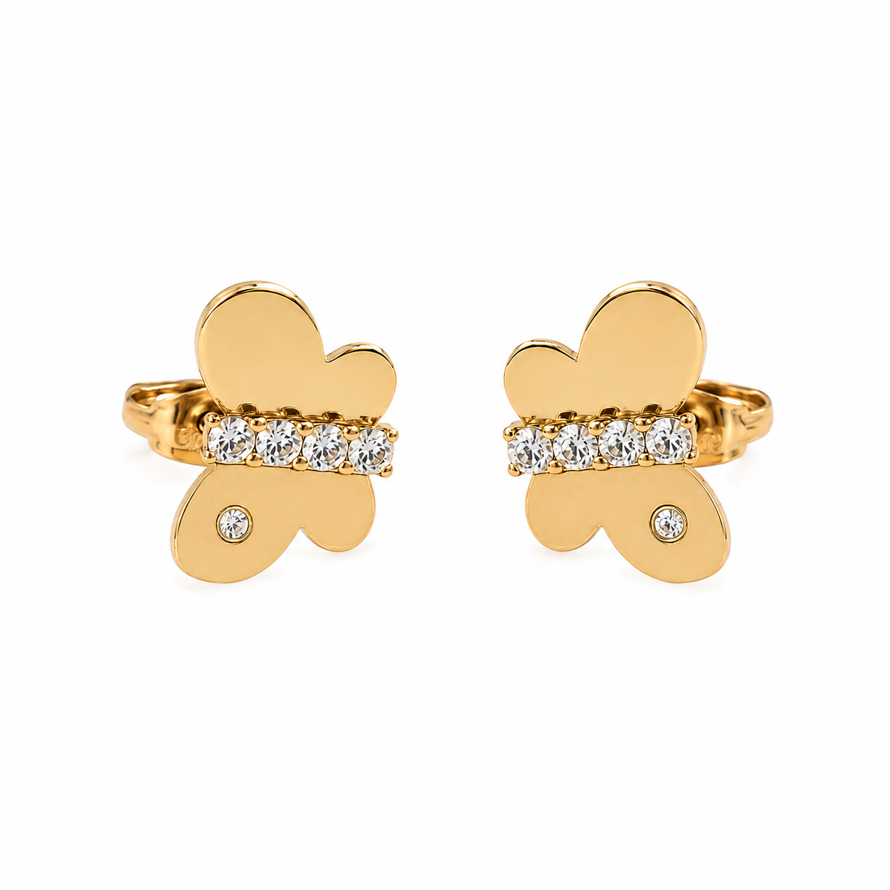 PM060G – Gold Butterfly CZ Bar Huggie Minđuše