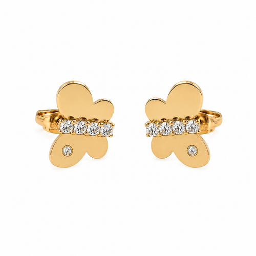 PM060G – Gold Butterfly CZ Bar Huggie Minđuše