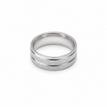 PP045 – Silver Dual Finish Wide Band Prsten