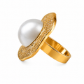 PP005G – Gold White Pearl Statement Prsten