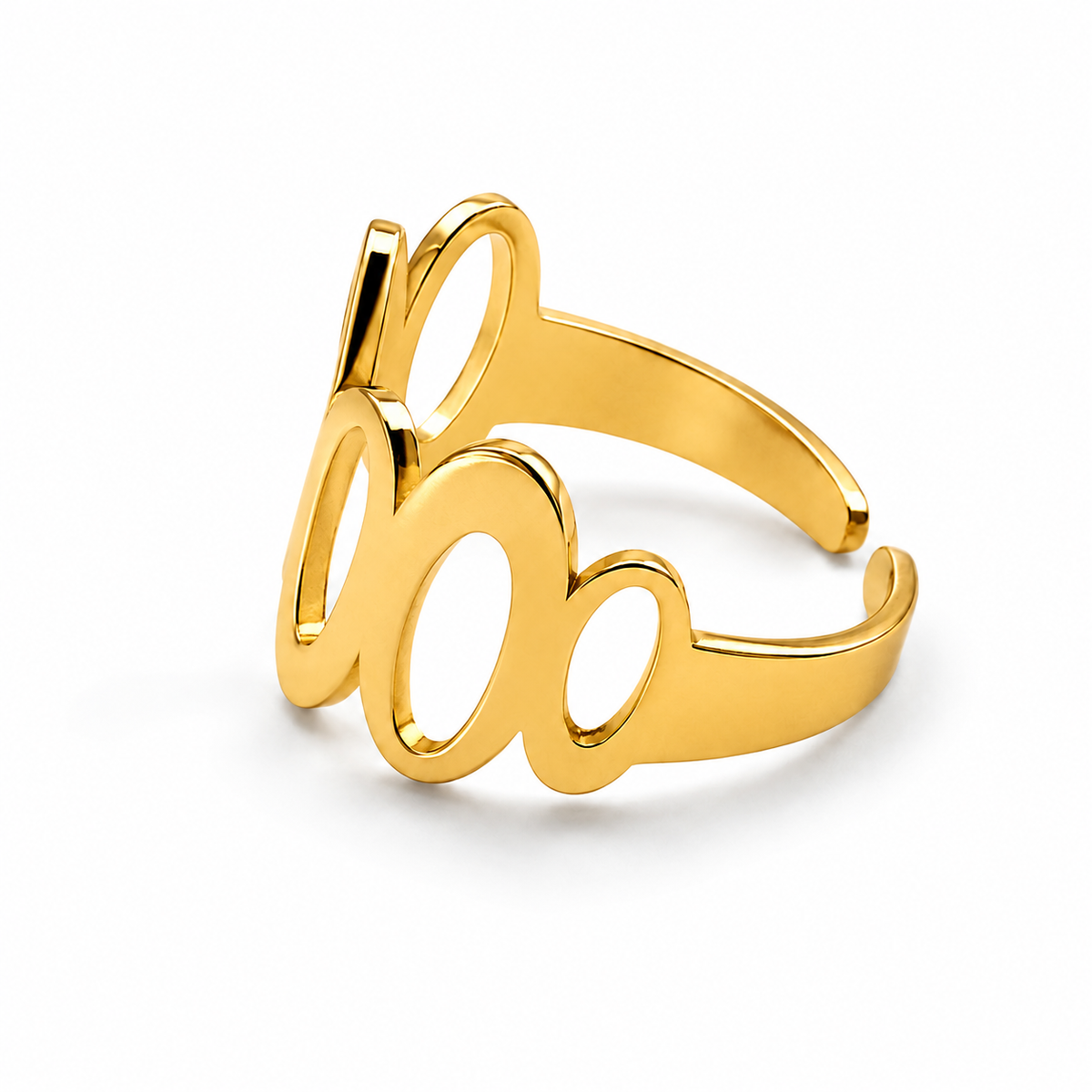 PP024G – Gold Wave Cutout Open Prsten