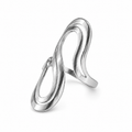 PP046 – Silver Fluid Double Loop Sculptural Prsten