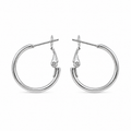 PM159 – Silver Classic Tube Hoop Latch-Back Minđuše