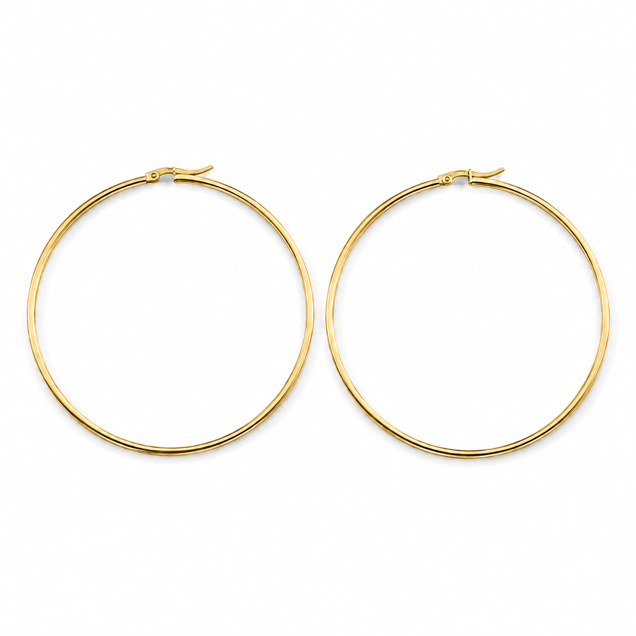 PM090G – Gold Thin Plain 54 mm Hoop Minđuše