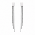 PM042 – Silver Cascade Chain Fringe Stud Minđuše