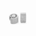 PM045 – Silver Wide CZ Pavé Huggie Minđuše