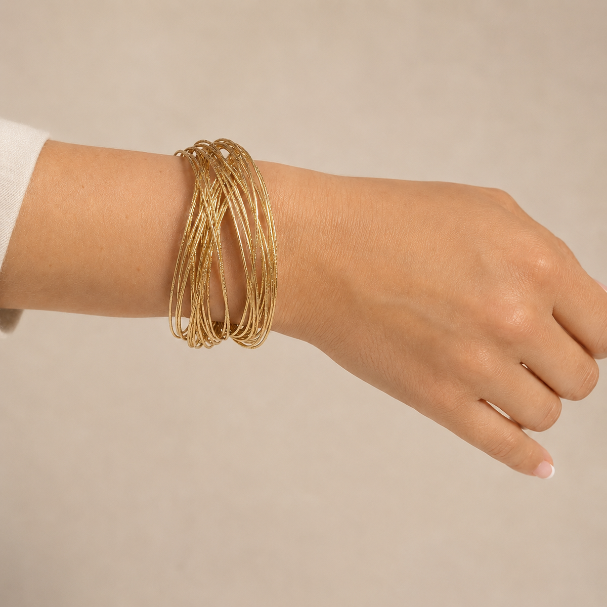 PNC005G – Gold Multi Bangle Textured Stacking Set Narukvica