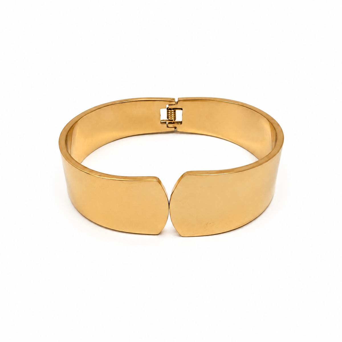 PNC006G – Gold Wide Plain Polished Cuff Bangle Narukvica