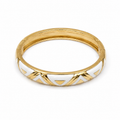 PNL010G – Gold White Chevron Enamel Bangle Narukvica