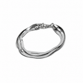 PN009 – Silver Triple Herringbone Chain Layered Narukvica