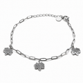 PN012 – Silver Paperclip Chain Autumn Leaf Charm Narukvica
