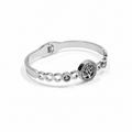 PNC014 – Silver Tree of Life Pavé CZ Medallion Open Circle Bangle