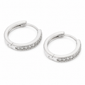 PM041 – Silver Crystal Row Chunky Huggie Minđuše