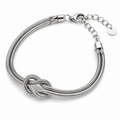 PN022 – Silver Double Snake Chain Love Knot Narukvica
