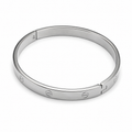 PNC027 – Silver Polished Screw Engraved Rigid Bangle Narukvica