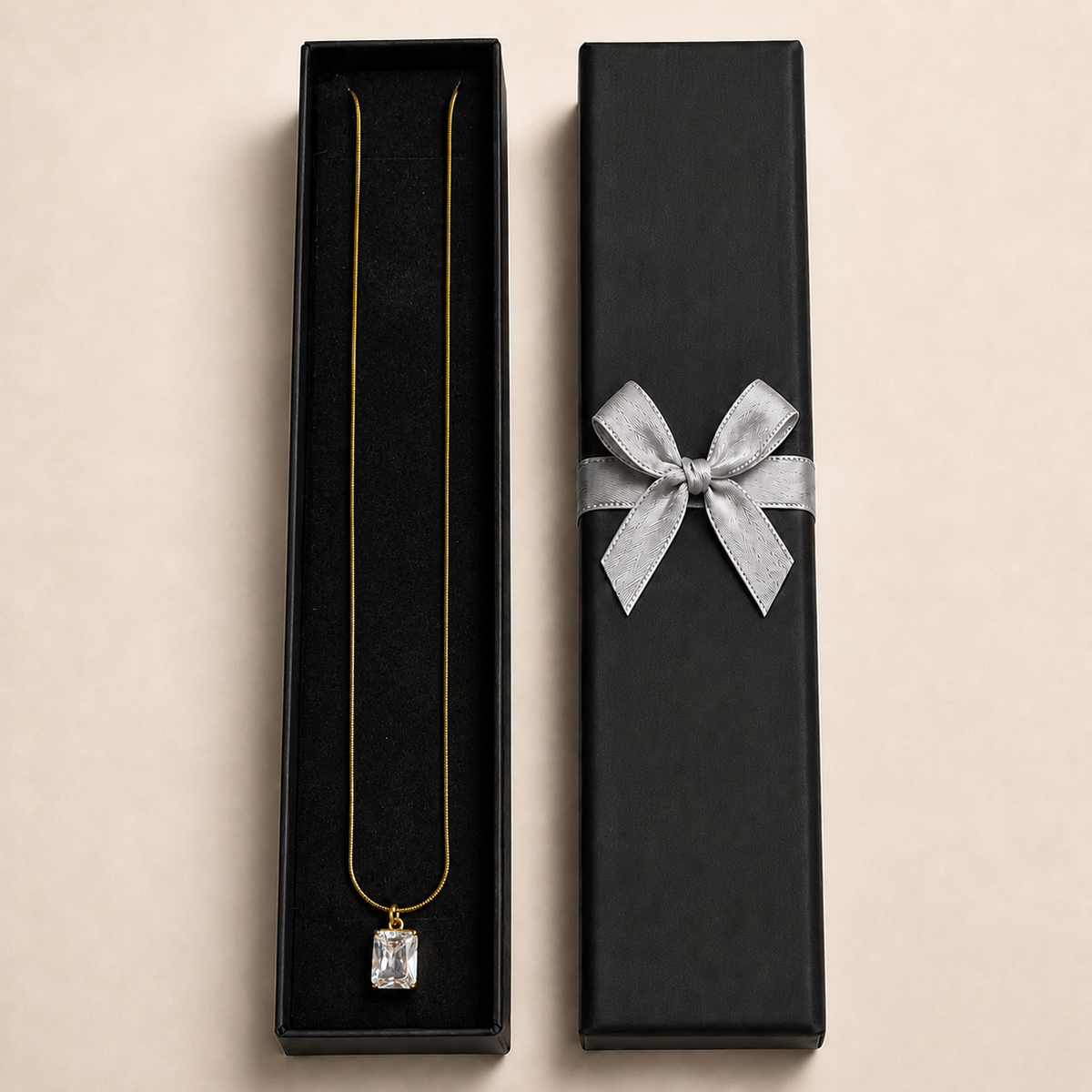 PO005G – Gold Emerald Cut CZ Snake Chain Ogrlica