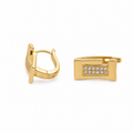 PM074G – Gold Rectangular Flat Huggie CZ Pavé Minđuše