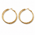 PM089G – Gold Basketweave Textured 38 mm Hoop Minđuše
