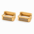 PM033G – Gold Rectangle Huggie Minđuše
