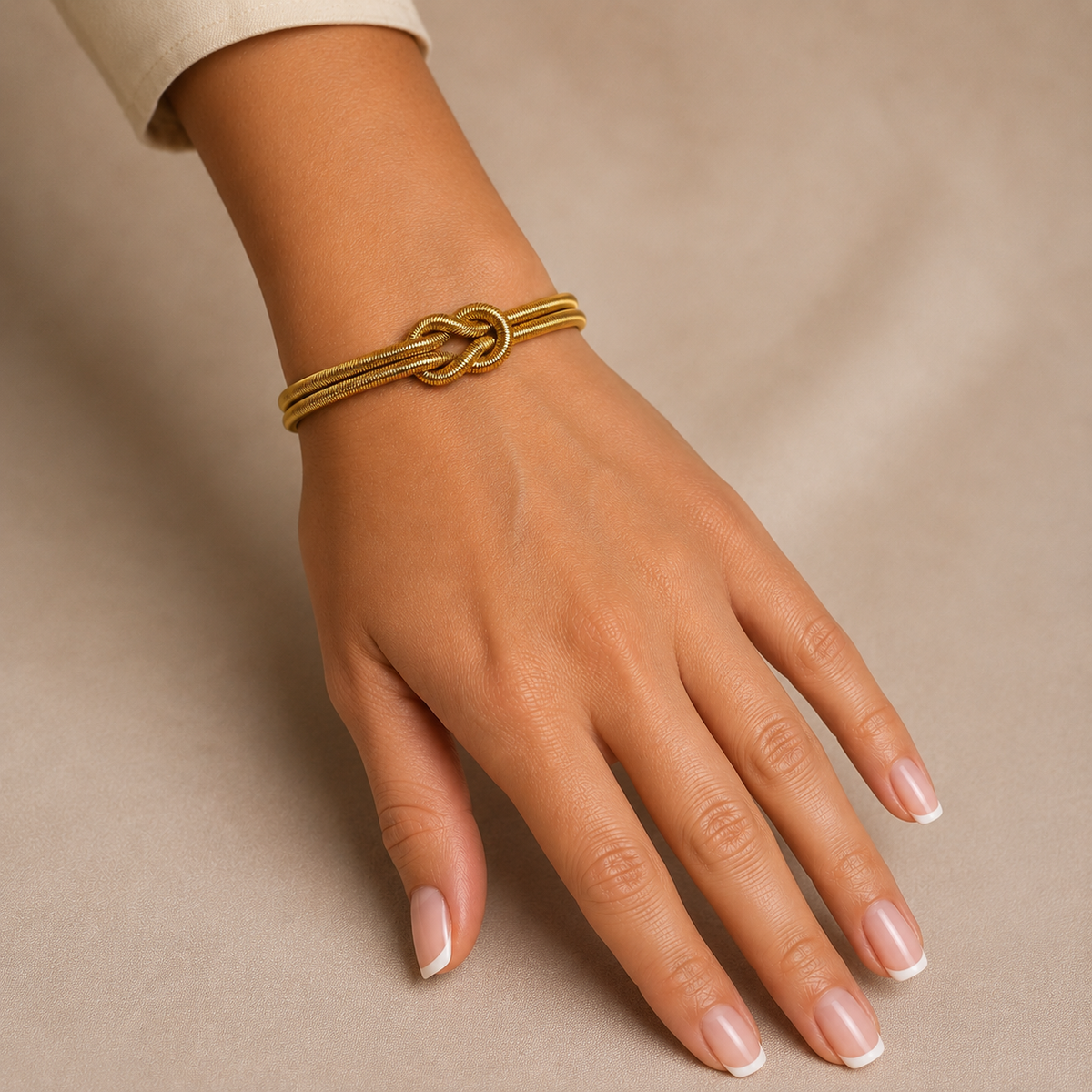 PN004G – Gold Dupla Snake Chain Infinity Knot Narukvica