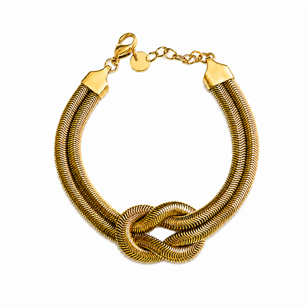 PN004G – Gold Dupla Snake Chain Infinity Knot Narukvica