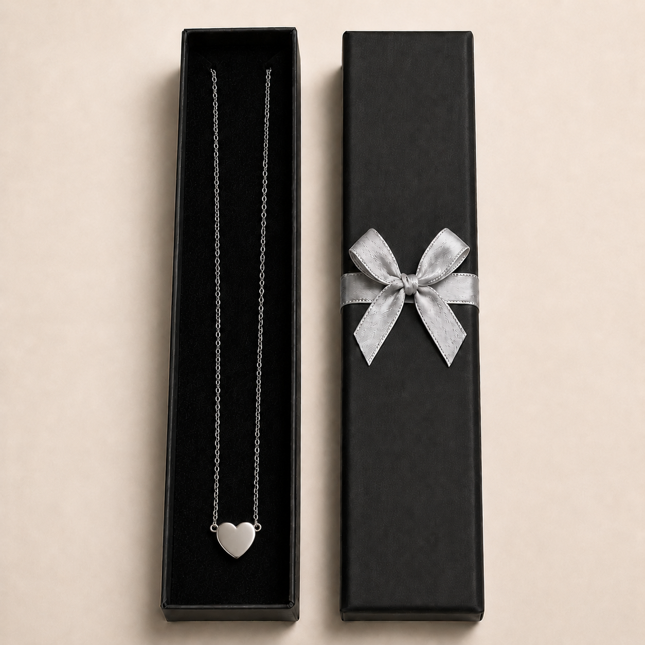PO020 – Silver Mini Floating Heart Cable Pendant Ogrlica