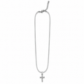 PO031 – Silver CZ Cross Snake Chain Ogrlica