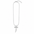 PO033 – Silver CZ Bow Drop Snake Chain Ogrlica