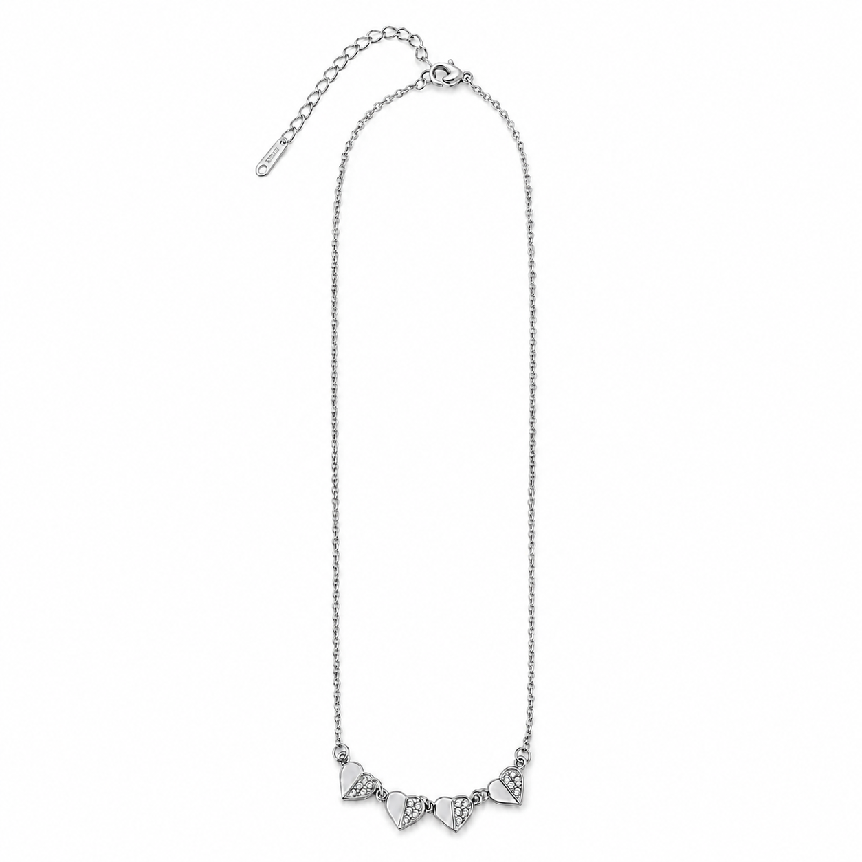 PO039 – Silver Reversible MOP CZ Flower Pendant Ogrlica (sedef strana)