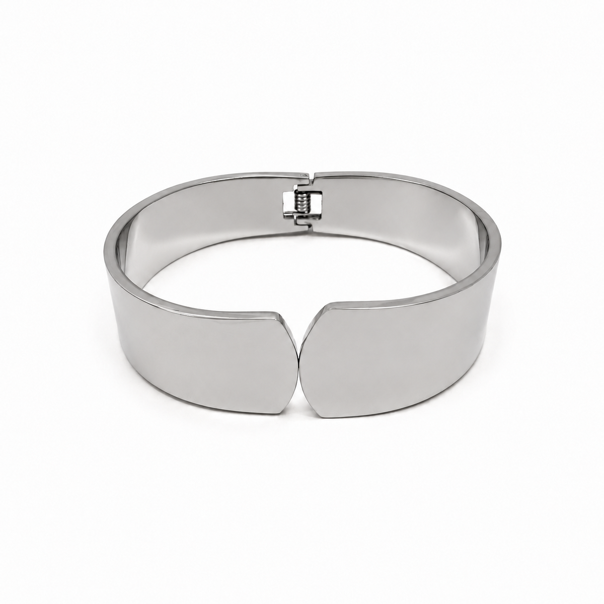 PNC029 – Silver Wide Plain Polished Cuff Bangle Narukvica