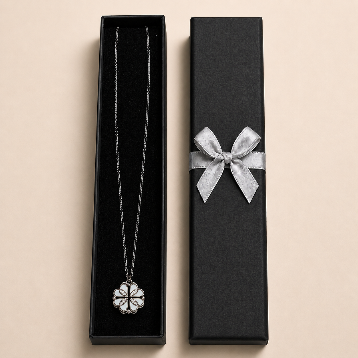 PO016 – Silver Linked Hearts Marquise CZ Ogrlica