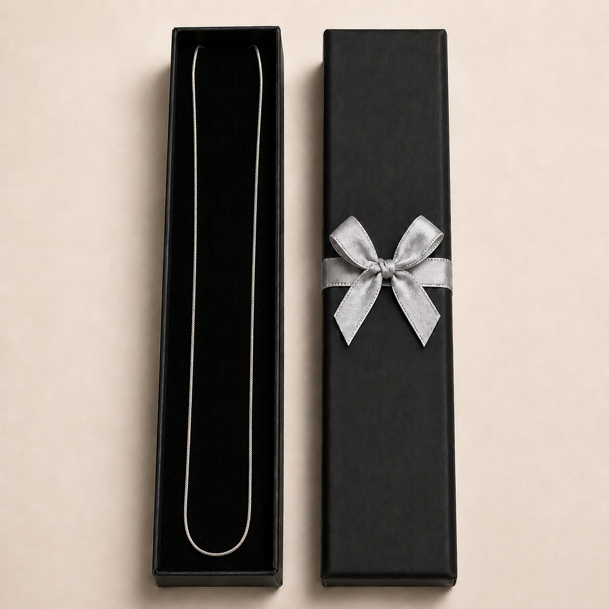 PO027 – Silver Snake 490 mm Chain Ogrlica
