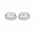 PM088 – Silver Chevron Pavé Huggie Minđuše