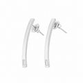PM062 – Silver Arch Bar Single Baguette Stud Minđuše