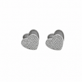 PM078 – Silver Chunky Pavé Heart Minđuše