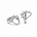 PM035 Silver Organic CZ Bloom Huggie Minđuše od hirurškog čelika