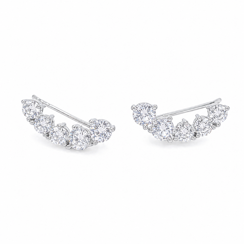 PM055 Silver Graduated CZ Ear Crawler Minđuše od hirurškog čelika