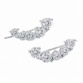 PM055 – Silver Graduated CZ Ear Crawler Minđuše
