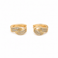 PM066G – Gold Multi-Row Twisted CZ Huggie Minđuše
