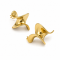 PM077G – Gold Organic Star Sculptural Stud Minđuše