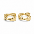 PM047G – Gold Organic Wave Huggie CZ Minđuše