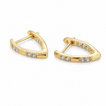 PM083G – Gold Pointed CZ Huggie Minđuše