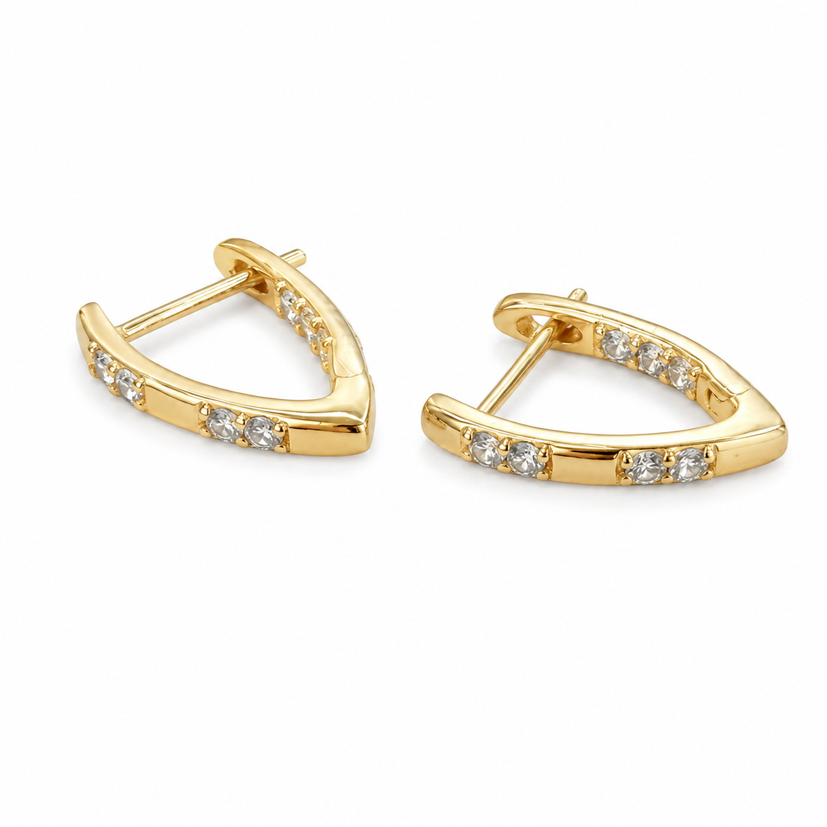 PM083G – Gold Pointed CZ Huggie Minđuše