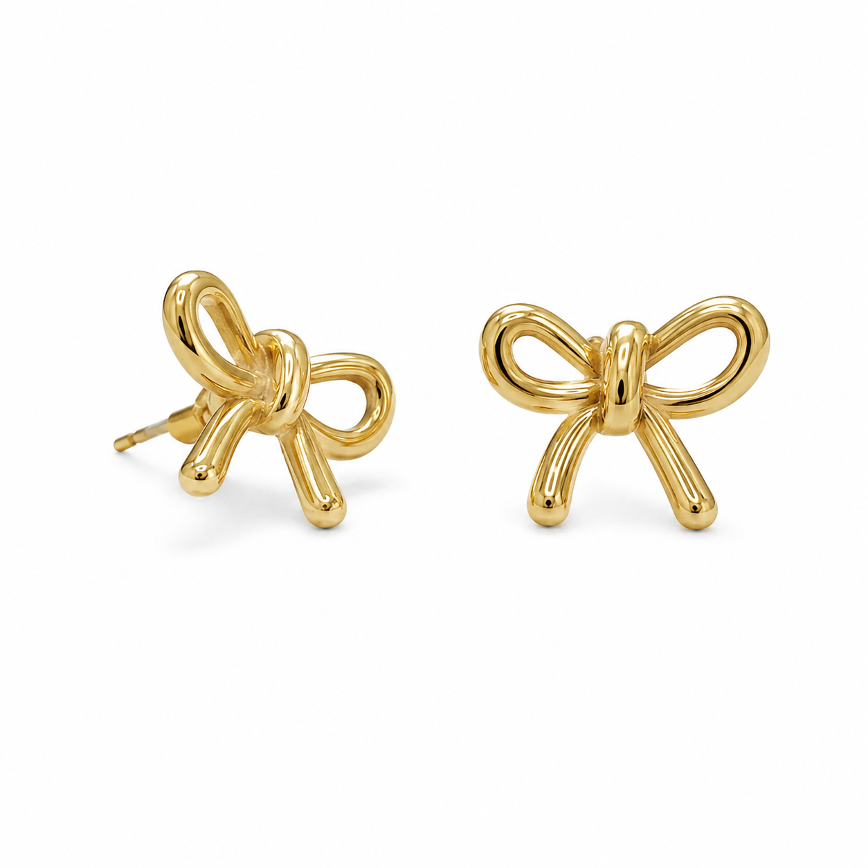 PM086G – Gold Sweet Bow Stud Minđuše