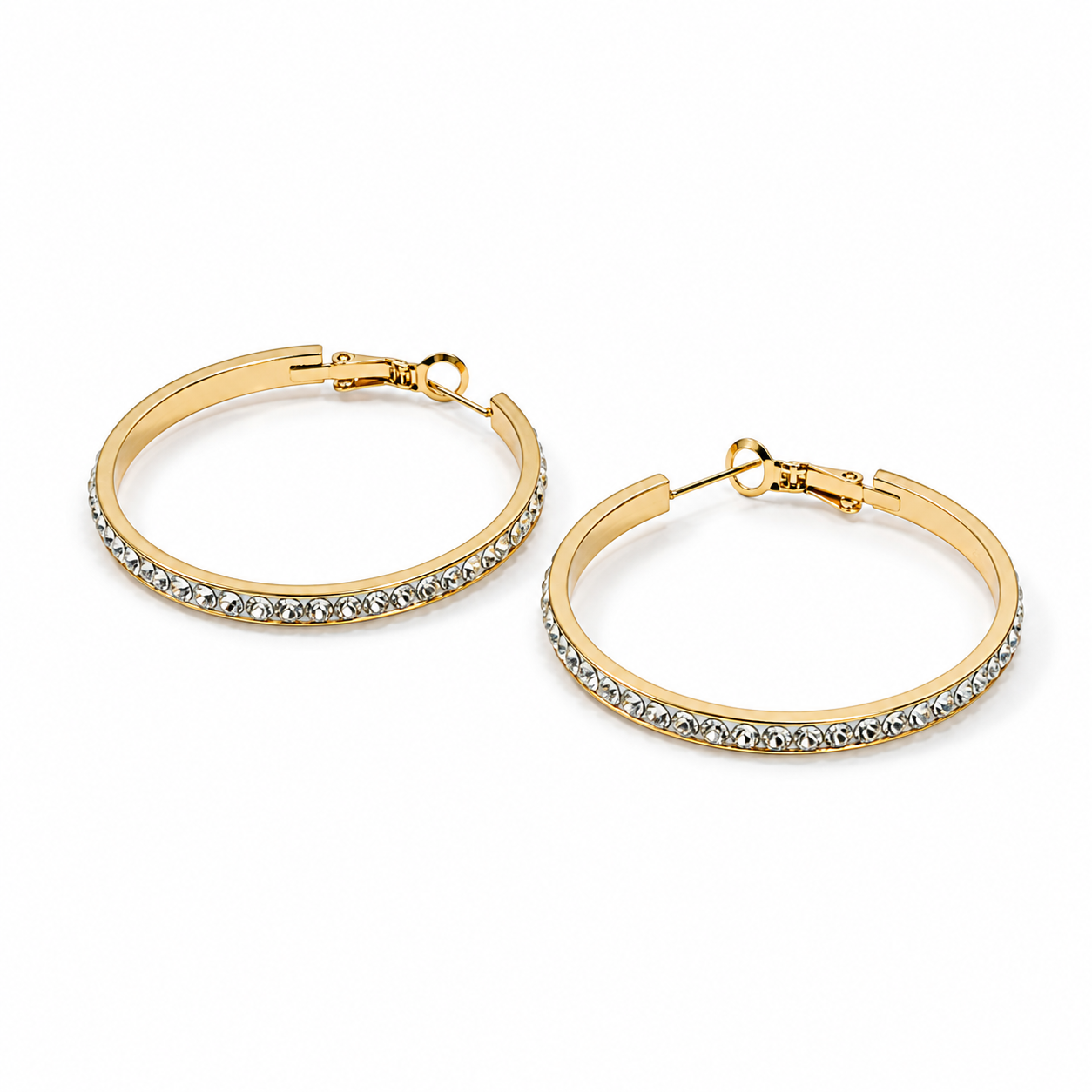 PM012G – Gold Crystal Ring Large Minđuše