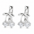 PM005 Silver Wild Cherry Drop Minđuše sa cirkonima od hirurškog čelika